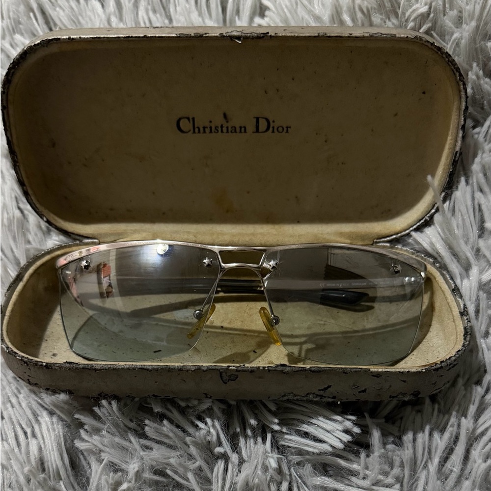 Dior Women's Rimless Shield Sunglasses - Silver Frame, Gray Lenses